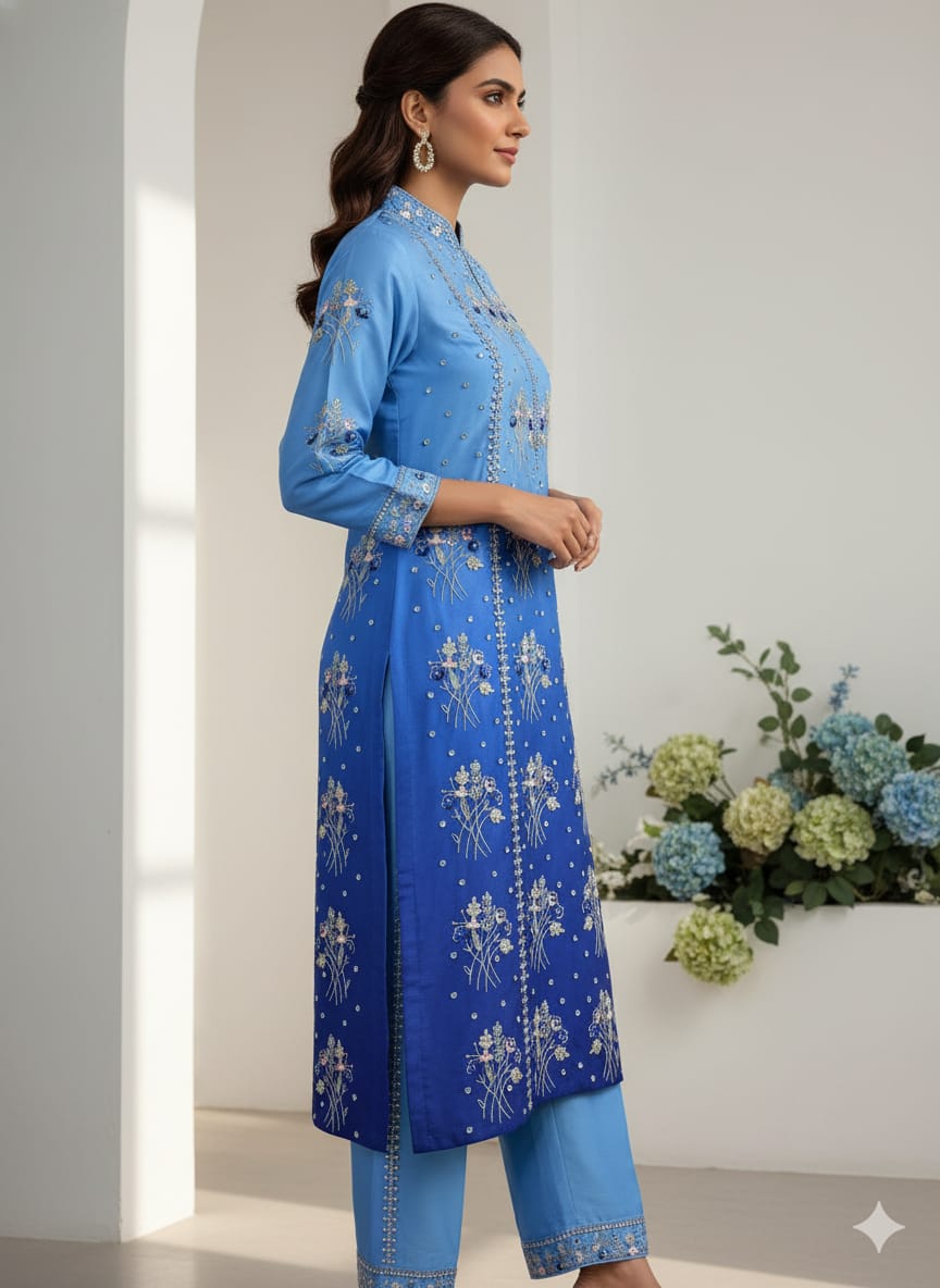 3PC - Embroidered Cambric Suit